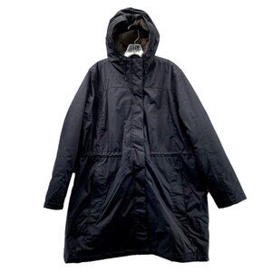 L.L.Bean Winter Parka Jacket‎ Women's XL Black Coat Rugged Sherpa Lined Gorpcore